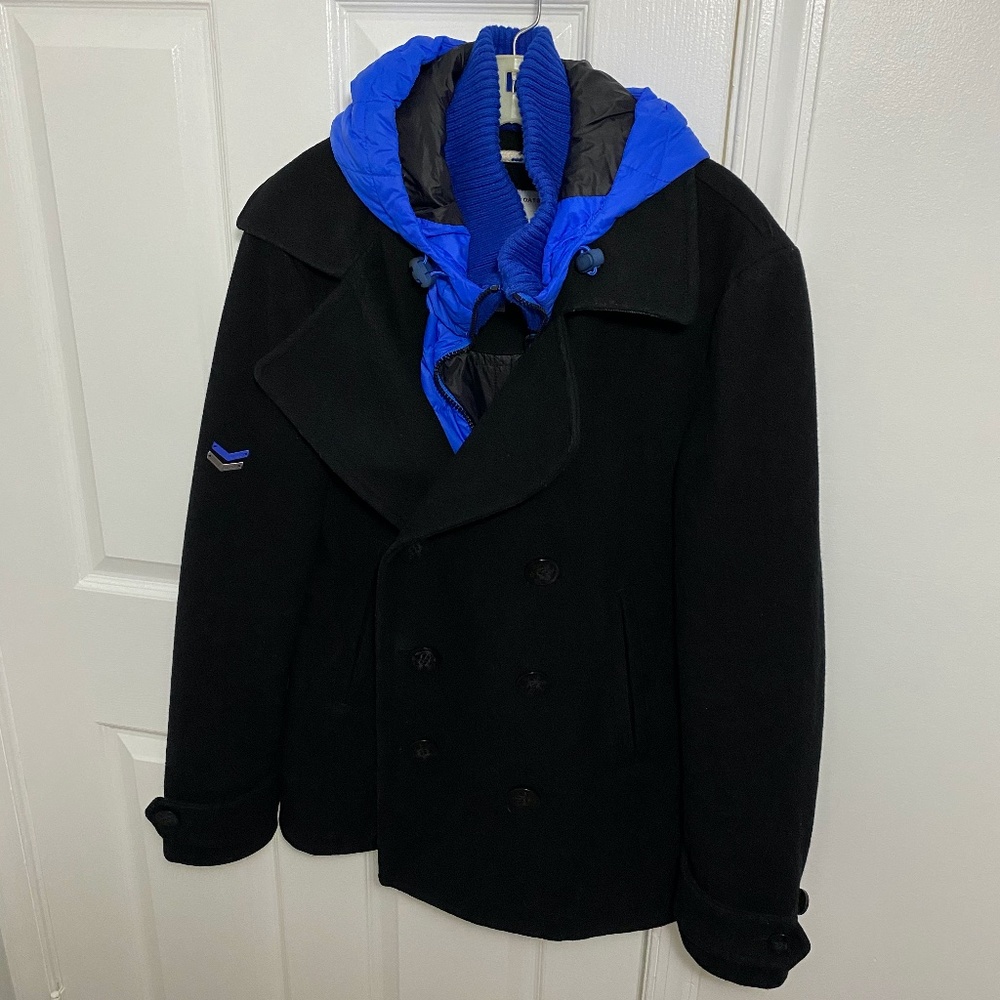 Superdry Slim Fit Peacoat Heavyweight Wool Size M